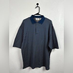 BARRY BRICKEN Men's Cotton Sz XL Green Blue Cream Tan Polo Shirt Short Sleeve